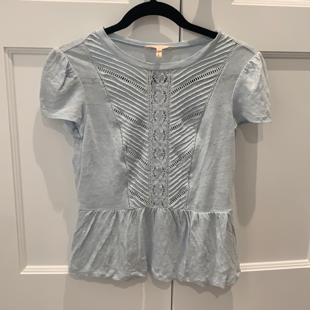 Rebecca Taylor Linen Peplum Top
